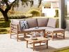 Garden Corner Sofa with Table 4 Seater CERRETO Bamboo Taupe Left Hand