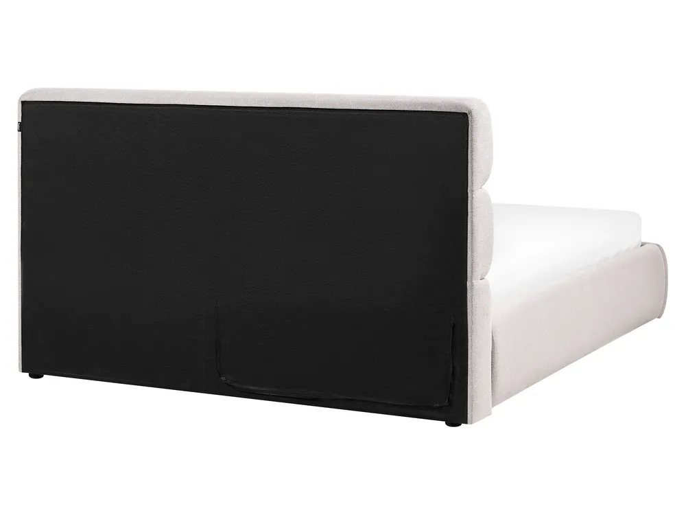 Ottoman Bed BONIFACIO Faux Linen Grey 160 x 200 cm (EU King Size)_1064285