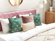 Set of 2 Decorative Cushions YUZURI 45 x 45 cm Velvet Emerald Green Animal Pattern_857821