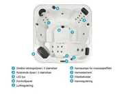 Utendørs boblebad med LED TULAROSA Hvit_820190