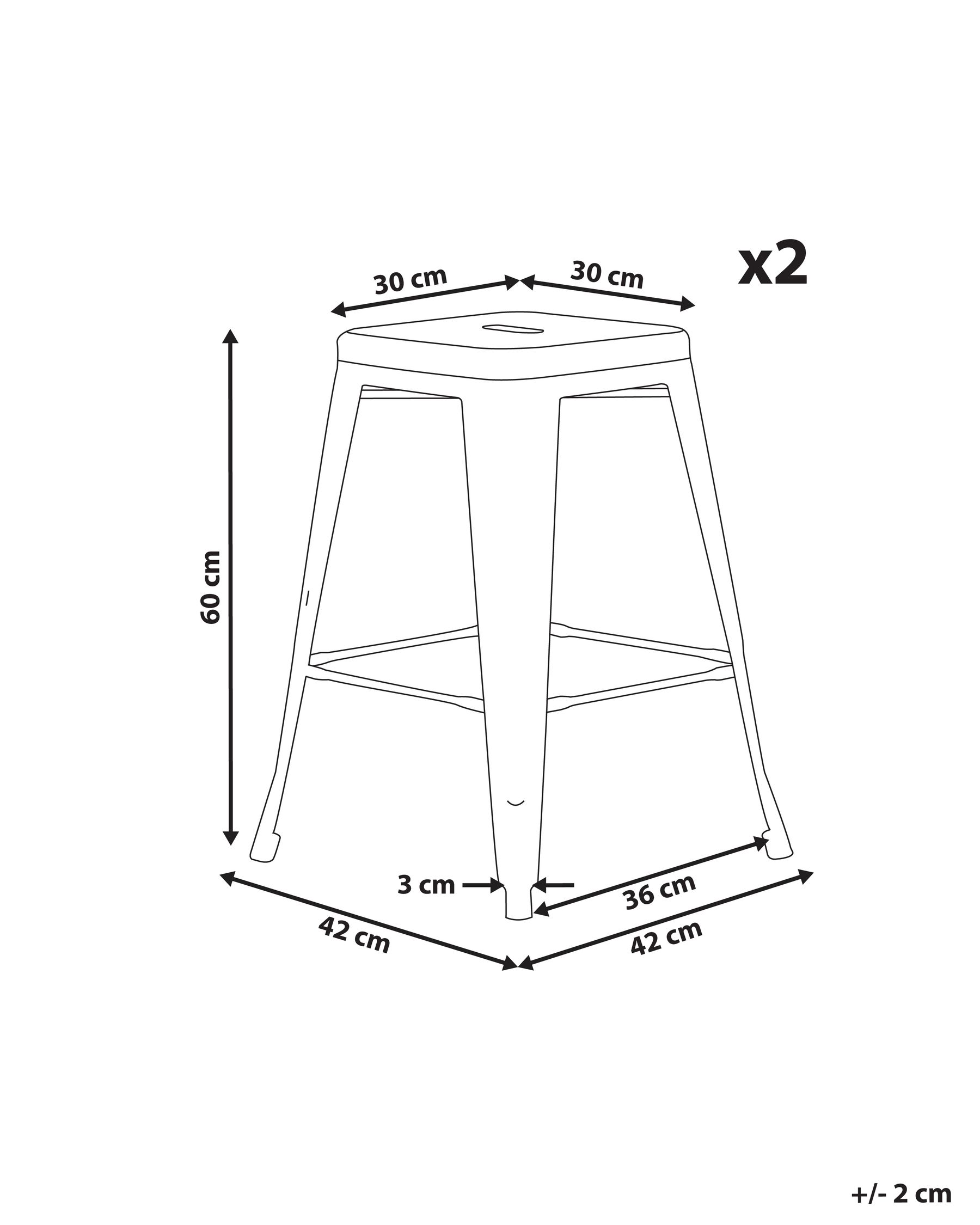 Set med 2 barstolar CABRILLO Metall Röd_802513