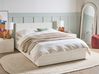Ottoman Bed MASSOGNES Boucle Off-White 140 x 200 cm