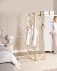 3 Panel Room Divider ASOLO 117 cm 170 cm Gold_936160