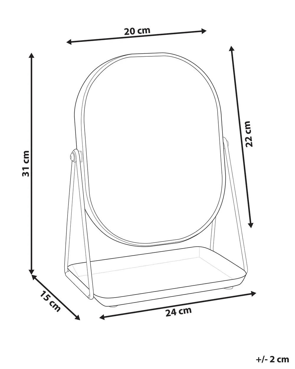 Makeup Mirror LED DORDOGNE Silver_848334