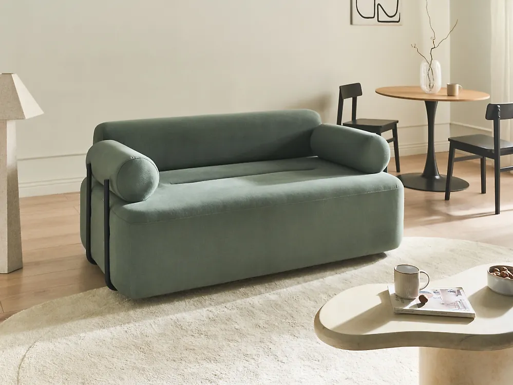 Sofa 2 Seater ELVA Fabric Light Green_1176640
