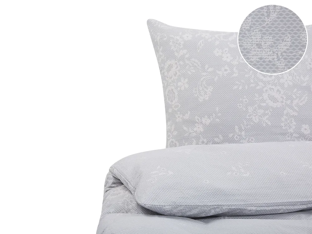 Duvet Cover Set MORNINGSIDE 200 x 220 cm Sateen Cotton Grey
