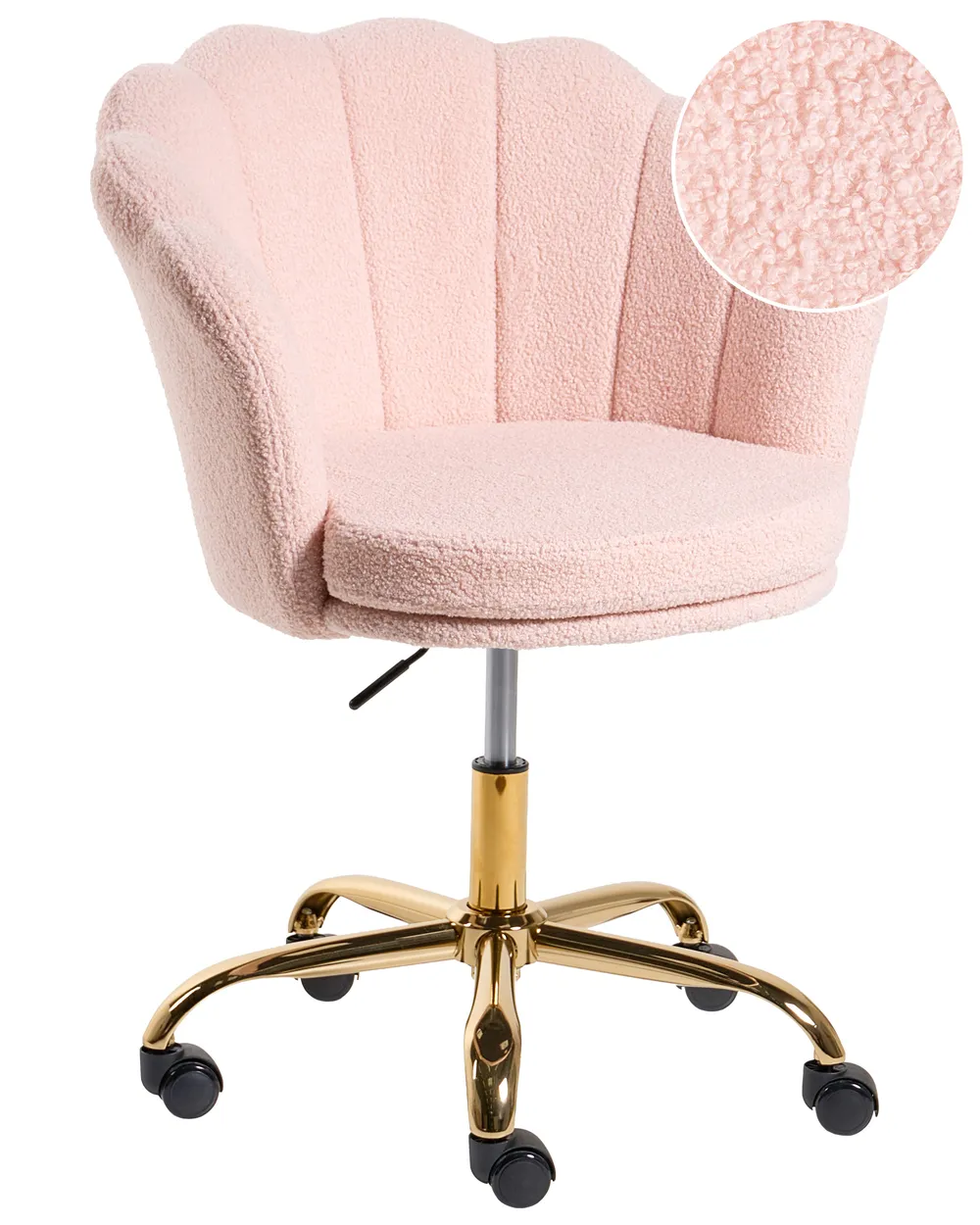Desk Chair MONTICELLO Boucle Pastel Pink