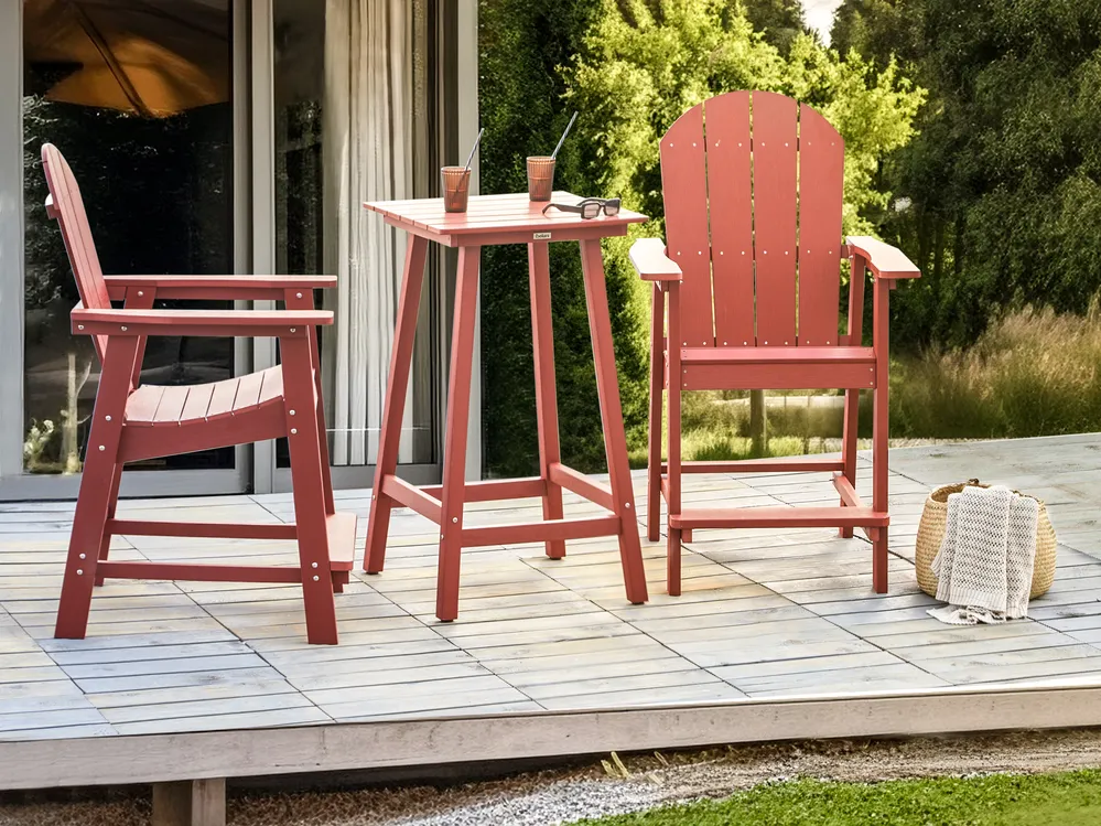 Garden Bar Table ADIRONDACK 60 cm 59 cm Synthetic Material Red
