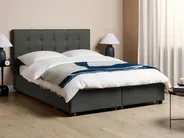 Bed with Storage Drawers LA ROCHELLE Fabric Dark Grey 140 x 200 cm (EU Double)_904556
