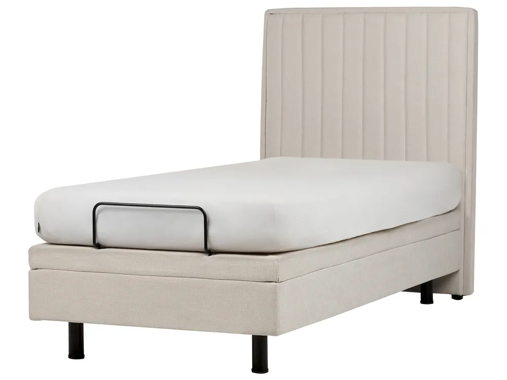 Justerbar säng  DUKE II 90 x 200 cm Ljusbeige_910514