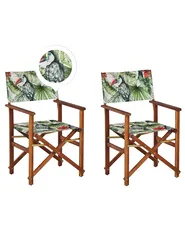 Set med 2 trädgårdsstolar CINE Akaciaträ Grön_819056
