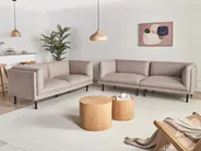 Sofa 3 Seater VORGOD Fabric Light Brown_996302