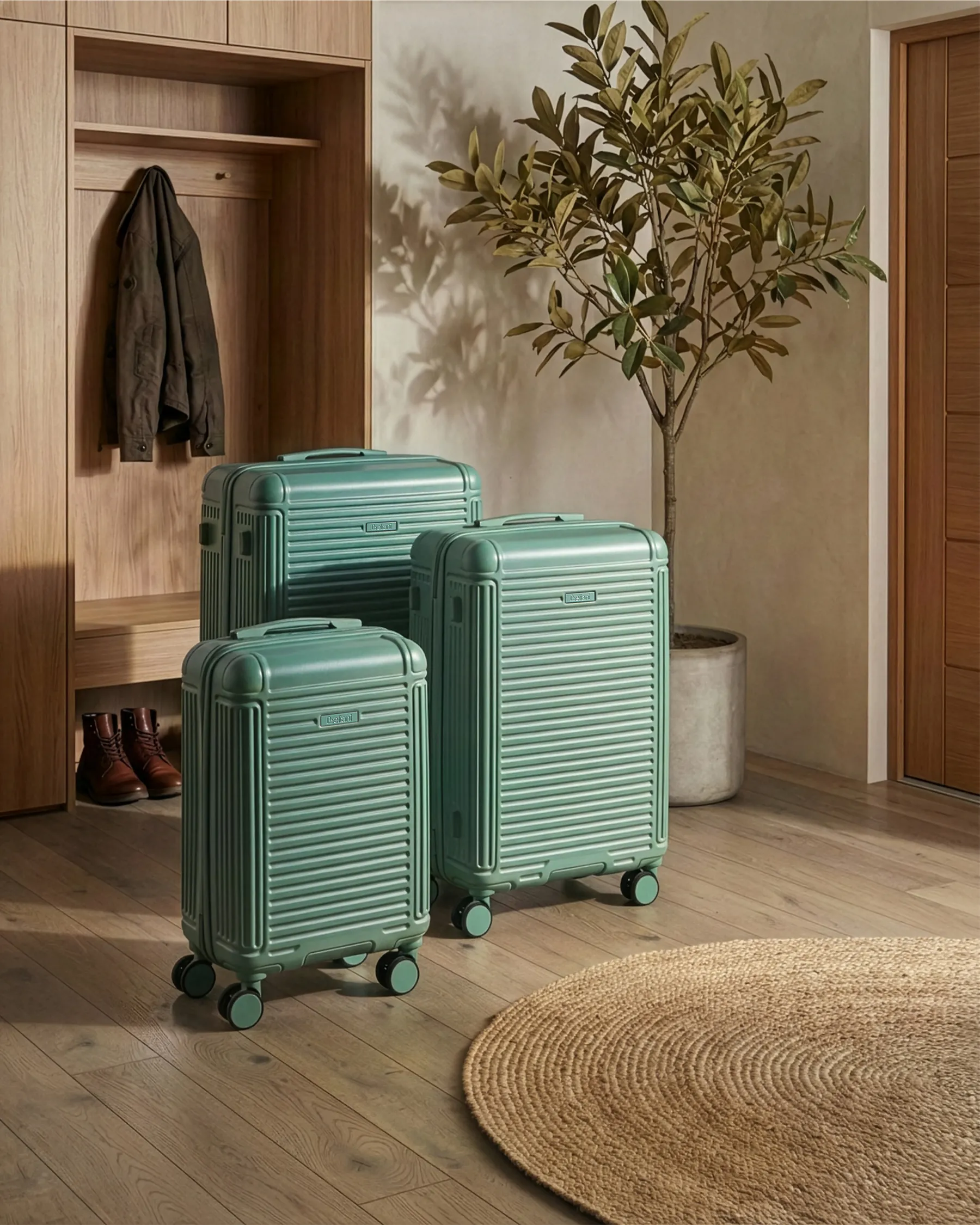 Set of 3 Hard Shell Suitcases MYNTIS Mint Green_1055622