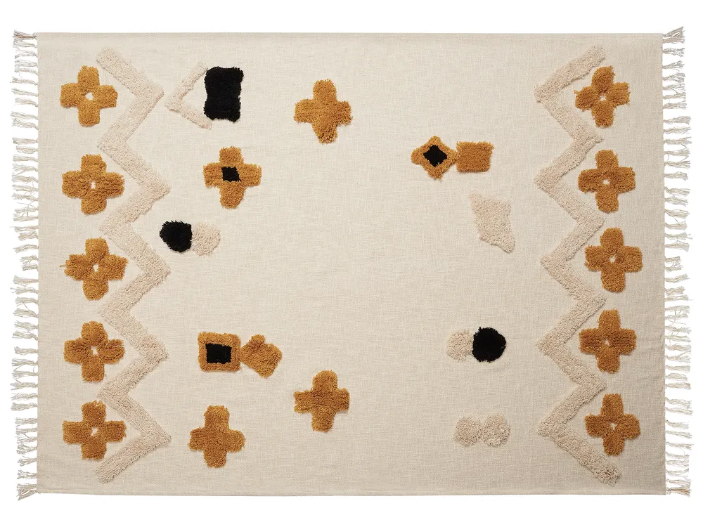 Blanket ADONI Cotton 130 x 180 cm Beige_829236