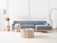 Corner Sofa 3 Seater SOSJO Fabric Blue Left Hand_941025