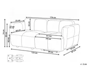 Modular Sofa 2 Seater MAKSABERG Fabric Beige_1133287