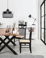 Set of 2 Dining Chairs HOUSTON Wood Black_745120
