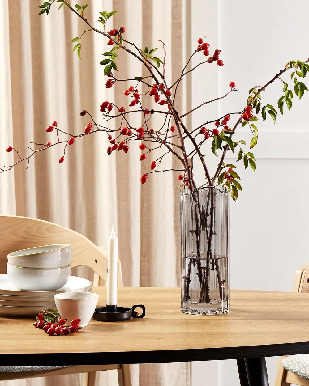 Blomvas PERDIKI 30 cm Glas Grå_868868