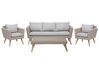 Garden Lounge Set with Table 5 Seater VITTORIA PE Rattan Grey