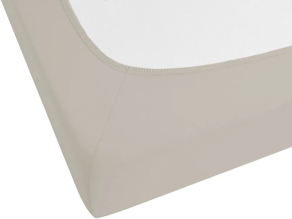 Fitted Sheet JANBU 160 x 200 cm Cotton Taupe_845210