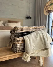 Sängöverkast KAZY Bomull 220 x 240 cm Beige_940039