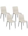 Set of 4 Dining Chairs GLENDIVE Fabric Light Beige