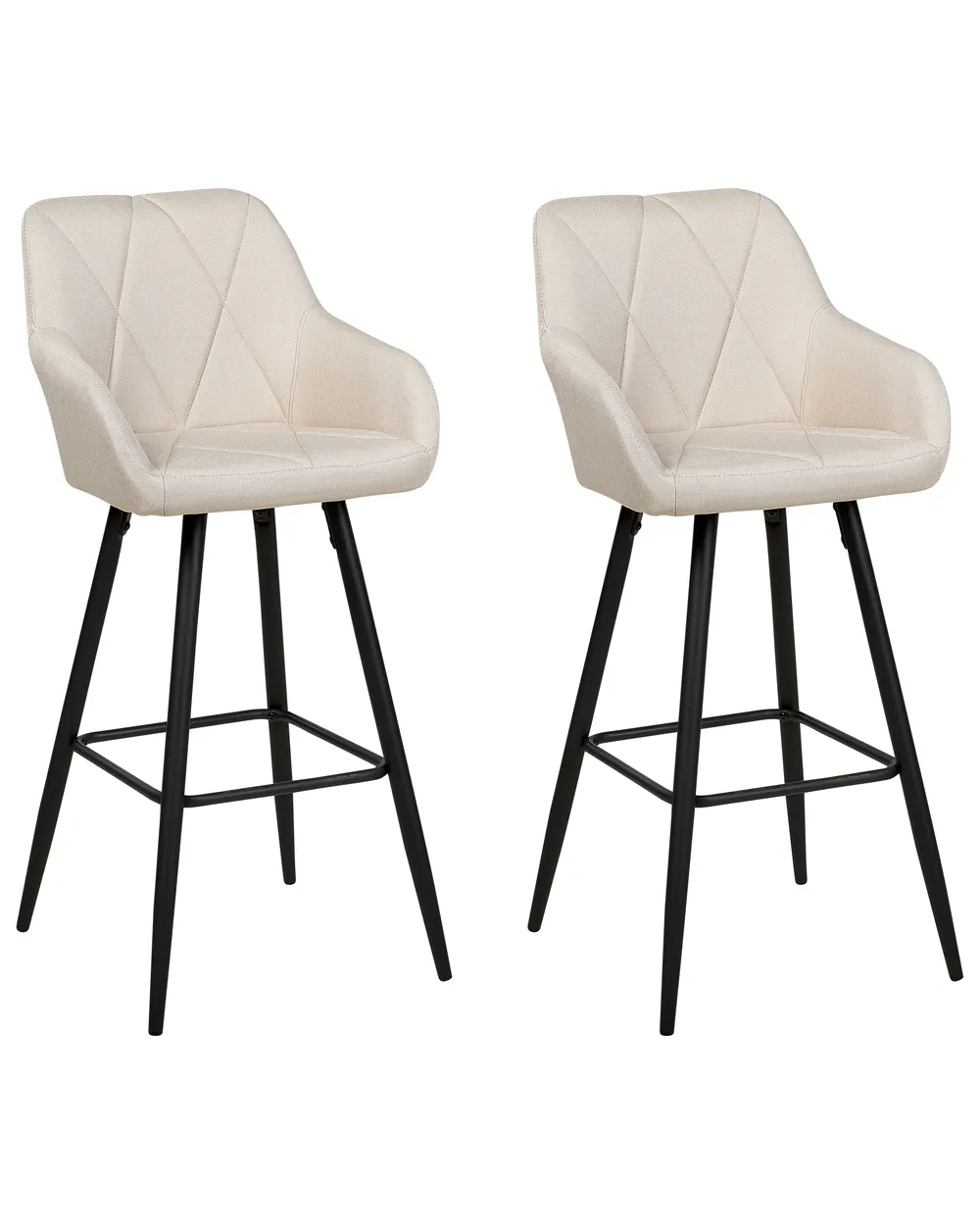Set of 2 Bar Chairs DARIEN Light Beige