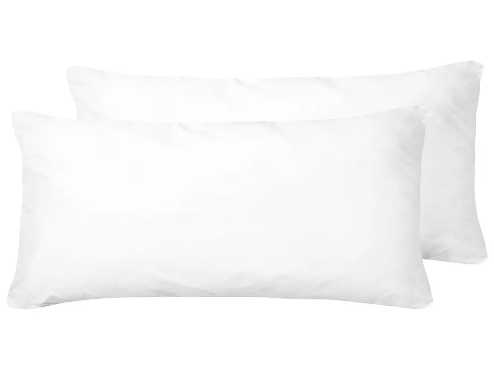 Set of 2 Bed Pillows ERRIGAL High 40 x 80 cm Microfibre White