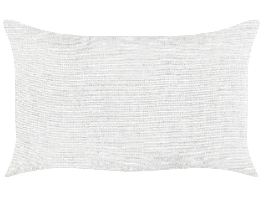 Set med 2 prydnadskuddar BANORI 30 x 50 cm Linne Vit Monokromt_903803