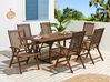 Garden Dining Set 6 Seater AMANTEA Acacia Wood Dark Brown