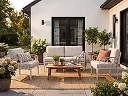 Hagesofasett 4-seters ERICHE Lys beige_1188047