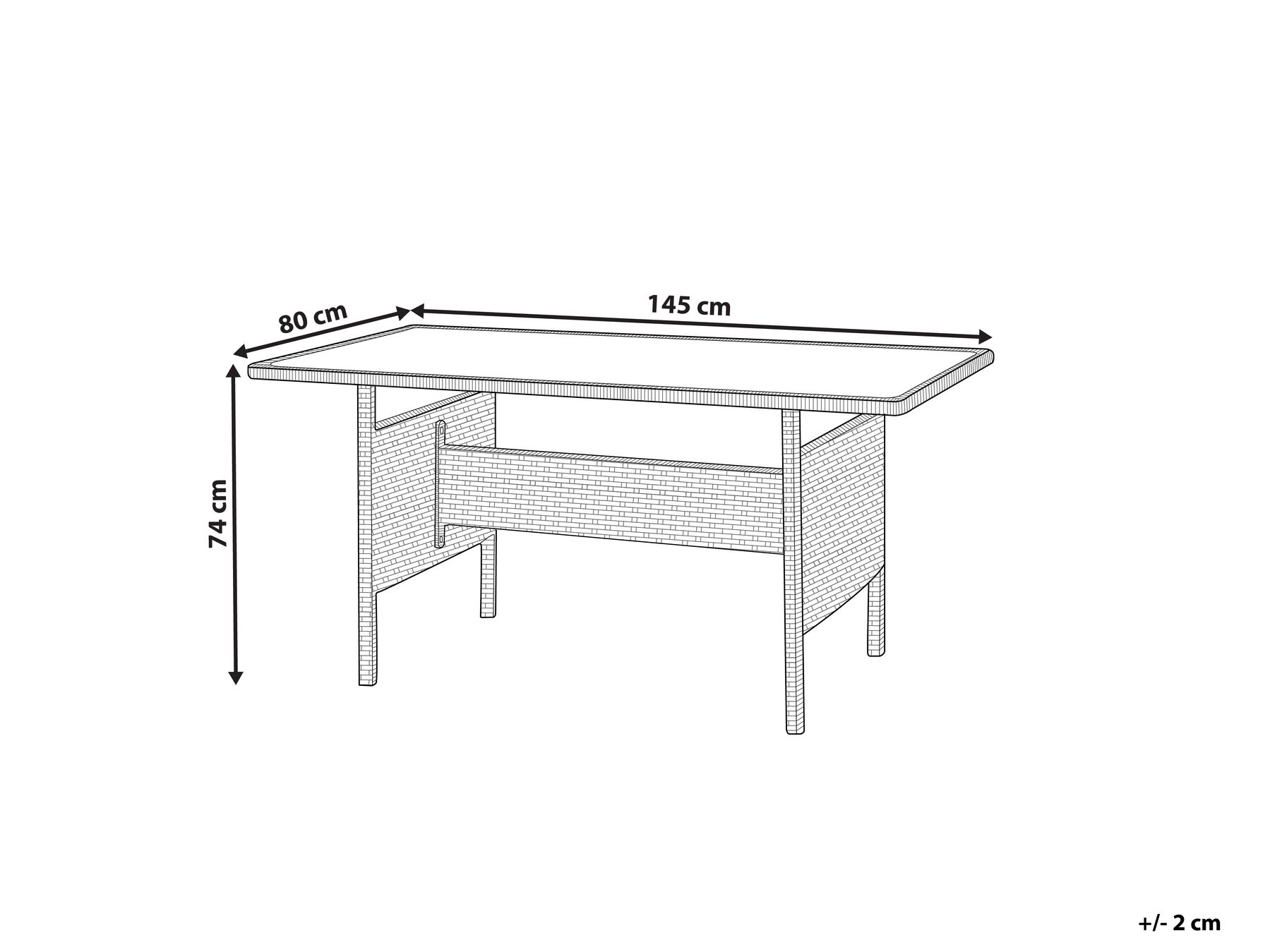 Trädgårdsmatbord VITERBO 145 cm 80 cm Glas Ljusgrå_862756