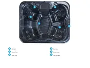 Outdoor Hot Tub with LED ARCELIA Grey_825439