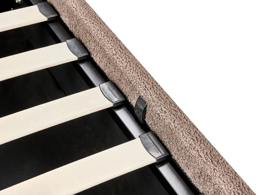 Säng med förvaring BOUSSE Bouclé Taupe 180 x 200 cm_980191