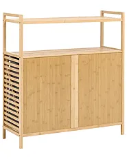 Vaskeriskap med vippbar front CEJAR 88 cm Bambus Lysebrun_1144742