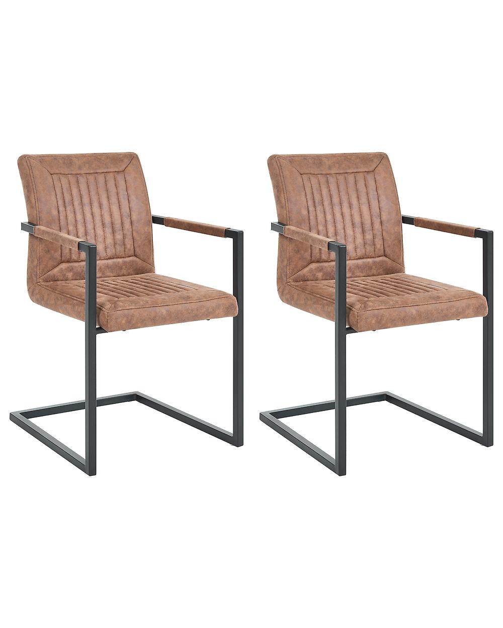 Set of 2 Conference Chairs BRANDOL Faux Leather Brown