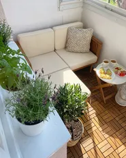 Garden Lounge Set with Table and Ottoman 4 Seater BARATTI Acacia Wood Brown_927402