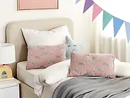 Koristetyynysetti 2 kpl ARALES 30 x 50 cm Puuvilla Pastellipinkki Eläinkuvio_1184948