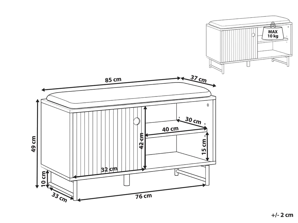 Shoe Storage Bench BATOCHE White_1074734