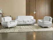 Soffa 2-sits LEIRA Konstläder Vit_1058872
