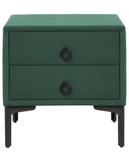 2 Drawer Bedside Table SEZANNE Velvet Dark Green_892506