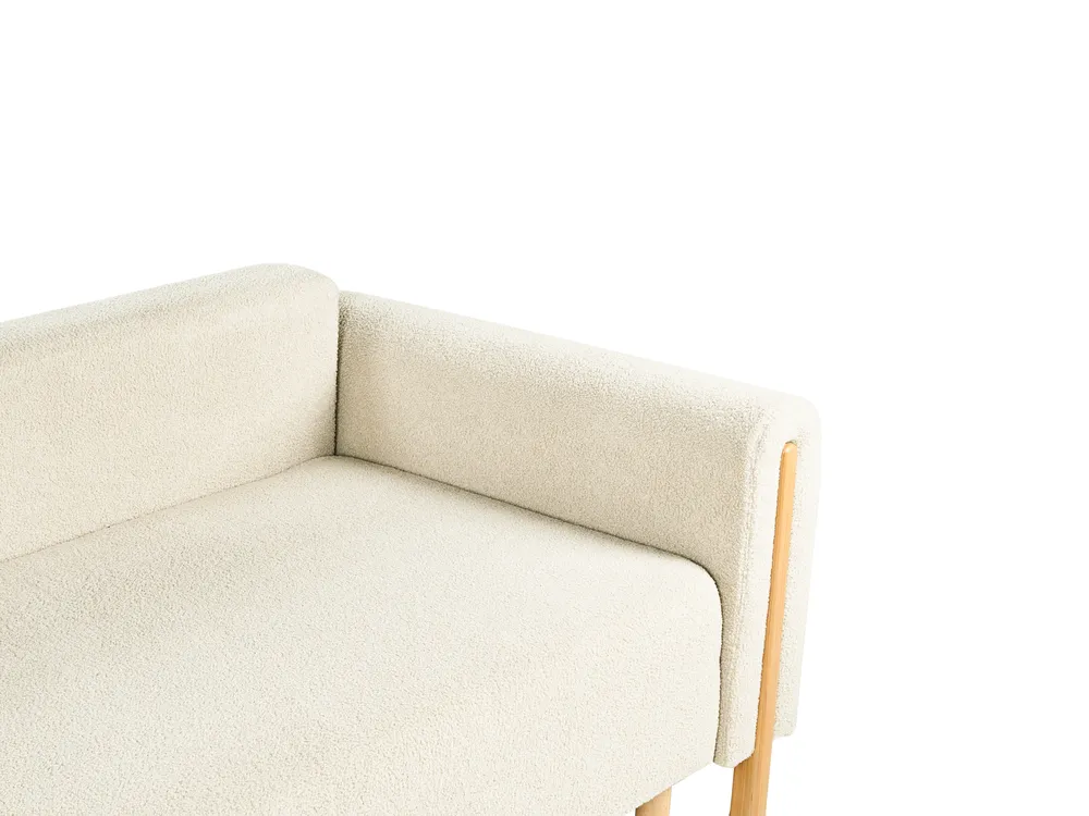 Sofa Bed 3 Seater KVAM with Storage Boucle Off-White_1021870