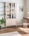 Skap med glassdører OXTED 80 cm Metall Beige