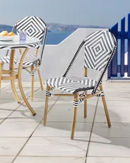 Set of 4 Garden Chairs RIFREDDO PE Rattan Black/ White_990484
