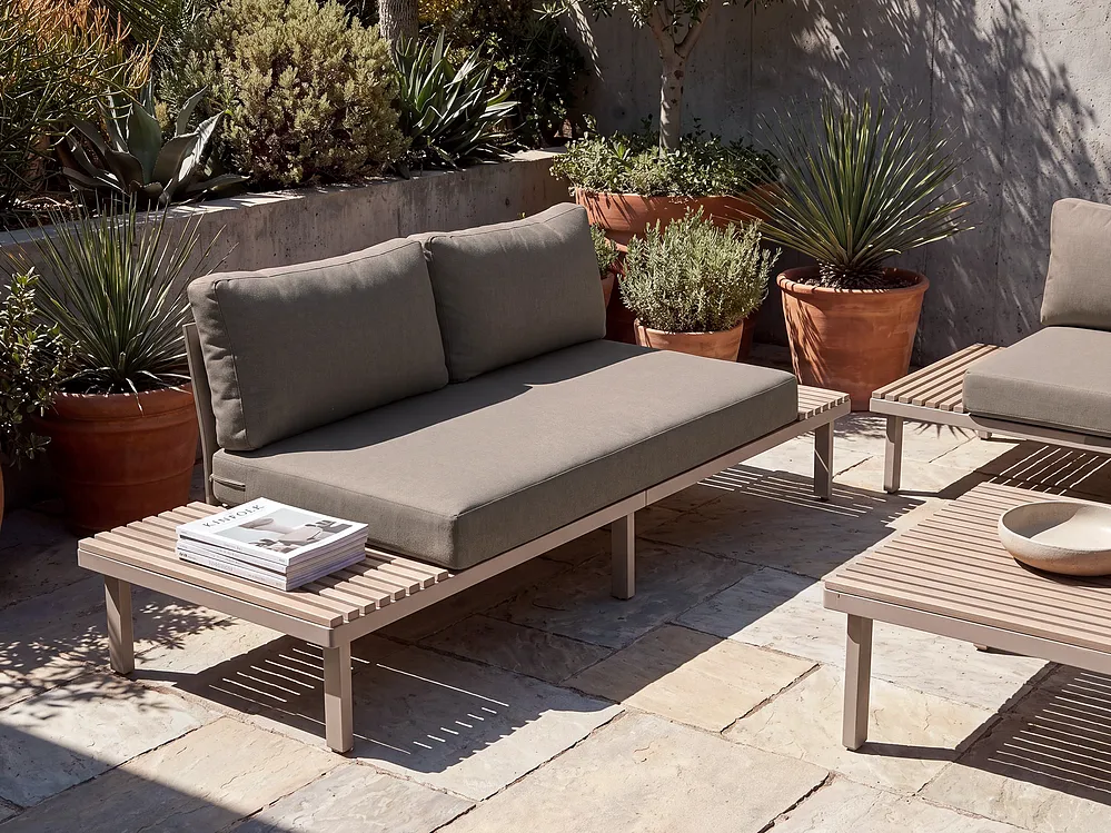 Garden Sofa 2 Seater FIVIZZANO Acacia Wood Beige_1159410