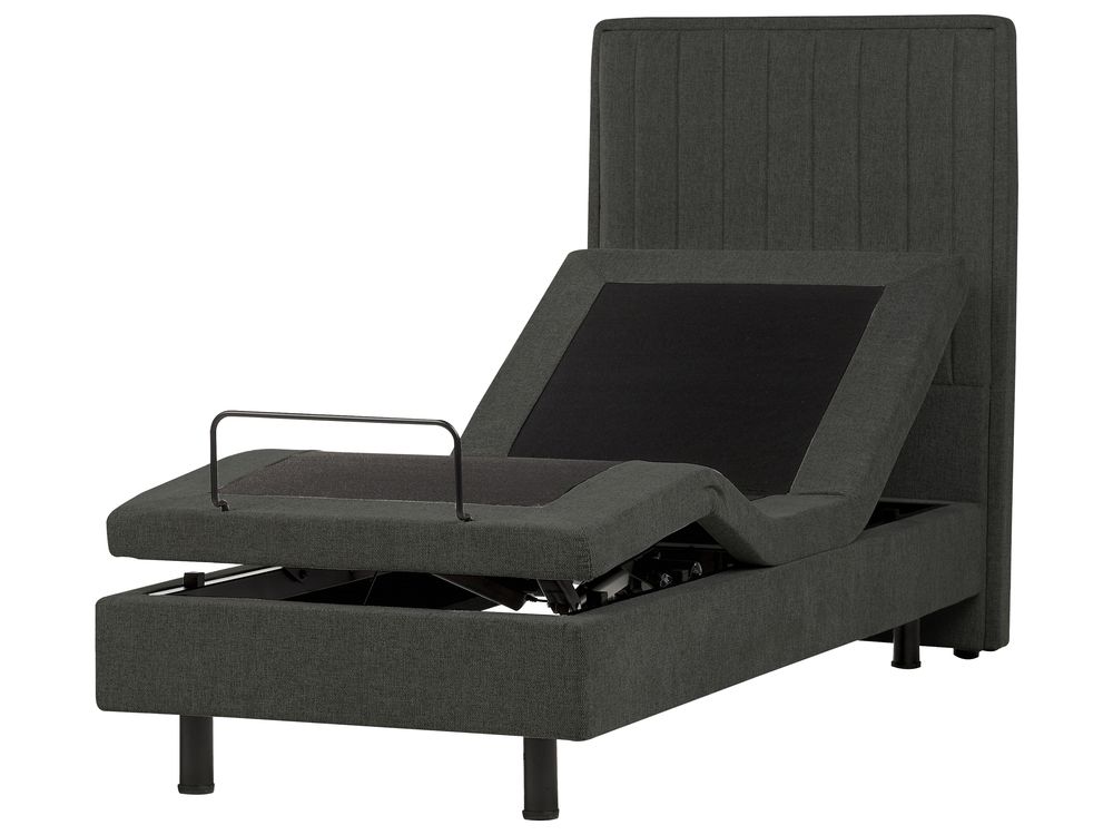 Justerbar säng CASTELLAN 80 x 200 cm Mörkgrå