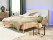 Bed with LED SERRIS 180 x 200 cm (EU Super King) Light Brown_748461