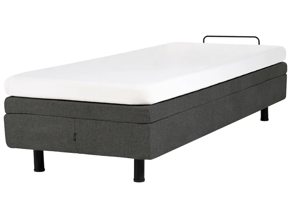 Adjustable Bed without Headboard Fabric DUKE II 80 x 200 cm (EU Small Single) Dark Grey_987305