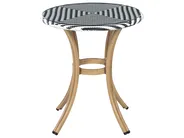 Garden Dining Set 4 Seater RIFREDDO PE Rattan Black/ White_990506