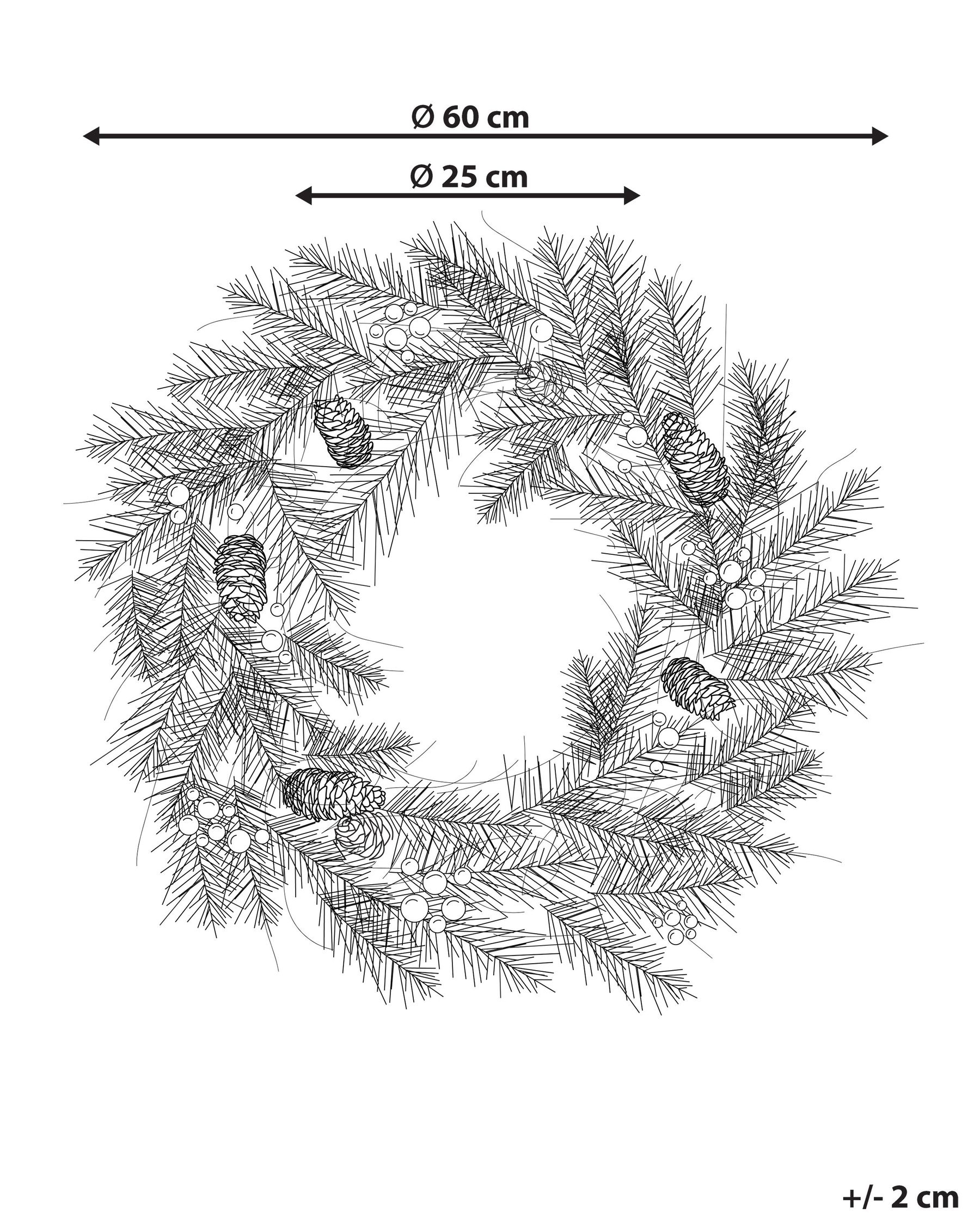 Christmas Wreath LED TENALA 60 cm Green_813297